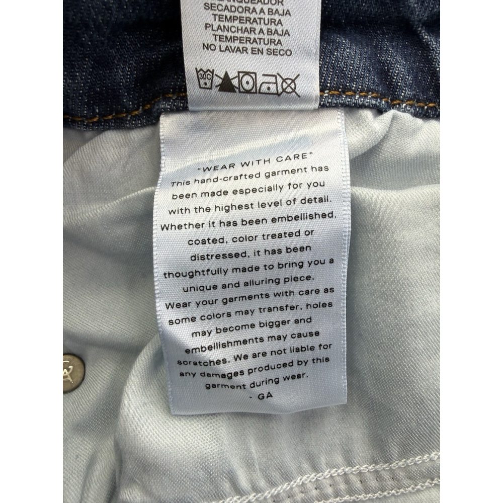 Good American Good Boy Split Hem High Waisted Straight Leg Jeans 15 Plus 32x32 - Picture 11 of 11
